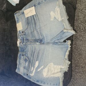 Distressed Denim Shorts